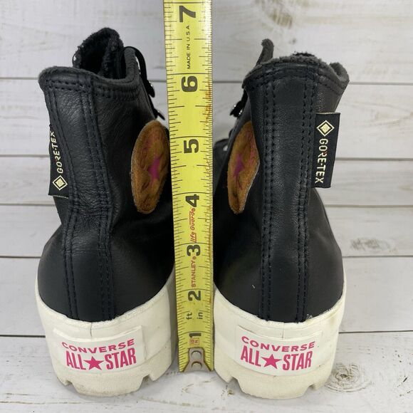 Converse Chuck Taylor All Star Lugged Womens Size 6 Black Leather Chunky - Picture 8 of 11